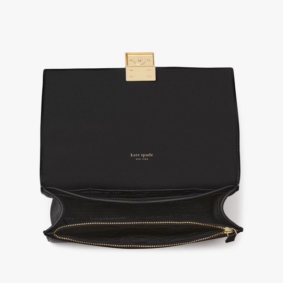 Kate Spade Black Deco Chain Convertible Shoulder Bag Pebble Leather - Picture 6 of 12